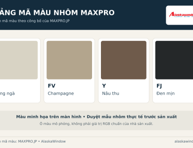 Báo Giá Cửa Nhôm Maxpro 2026: Hệ 55, 65, Phụ Kiện & Mã Màu
