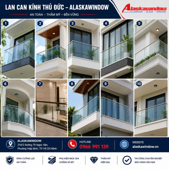 Lan Can Kính Cường Lực