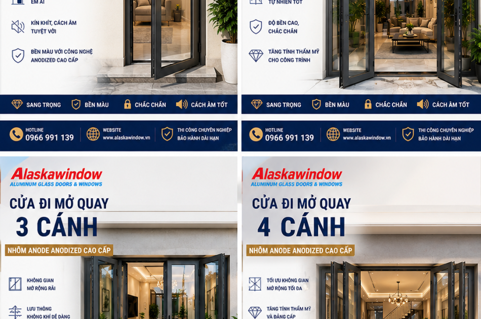 Cửa Đi Mở Quay Anode 1–4 Cánh: Giá & Cấu Tạo