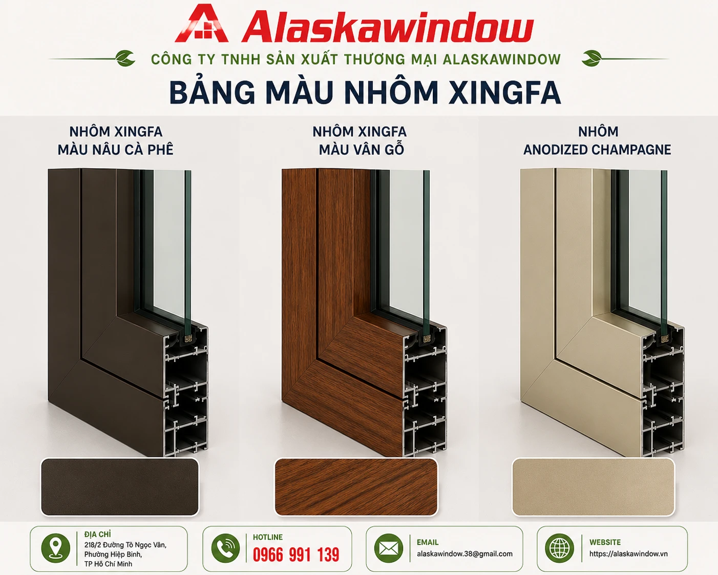 Cửa nhôm Xingfa màu nào đẹp? 7 màu được ưa chuộng năm 2026