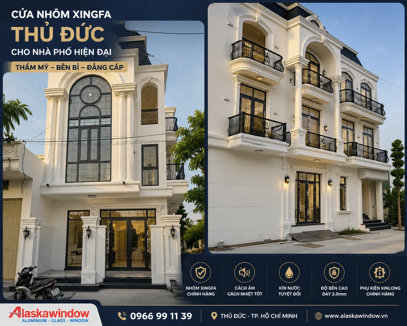 Cửa nhôm Xingfa Thủ Đức cho nhà phố hiện đại