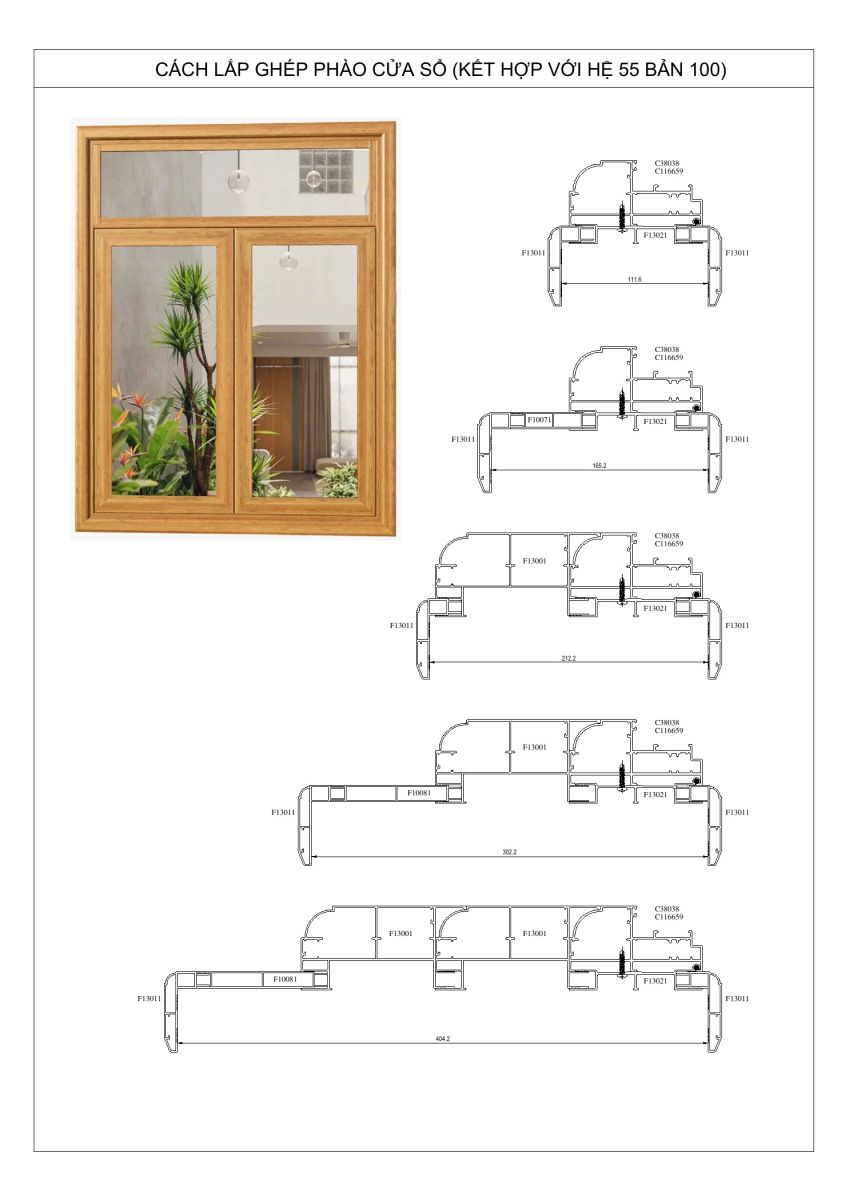 Catalogue hệ phào chỉ 55 bản 100 – Cách lắp ghép phào cửa sổ