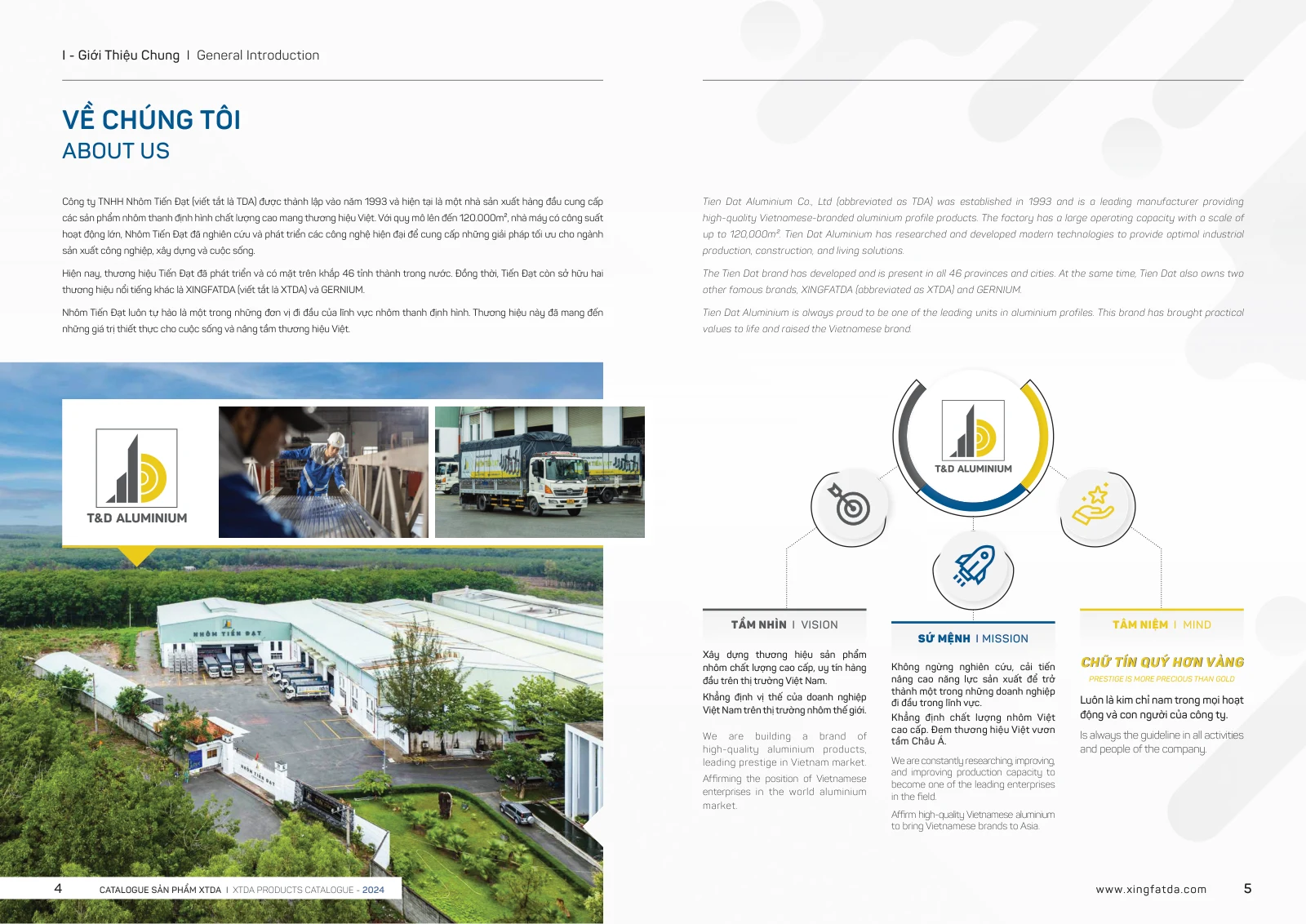 Catalogue XTDA 2024 – trang PDF 3, trang in 4–5