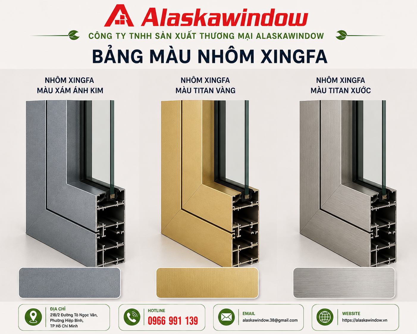 Màu cửa nhôm xu hướng 2026