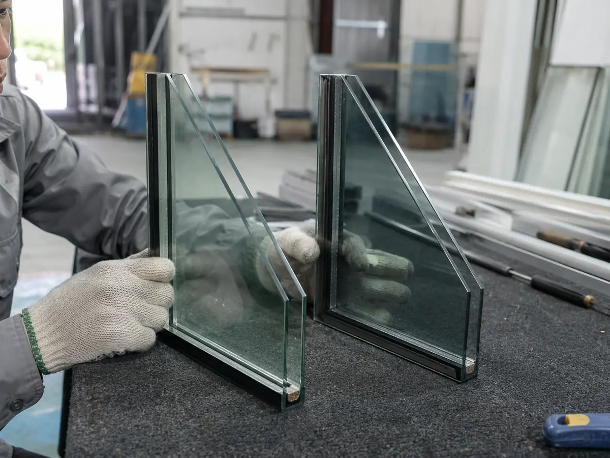 Mép kính hộp trong khung cửa nhôm