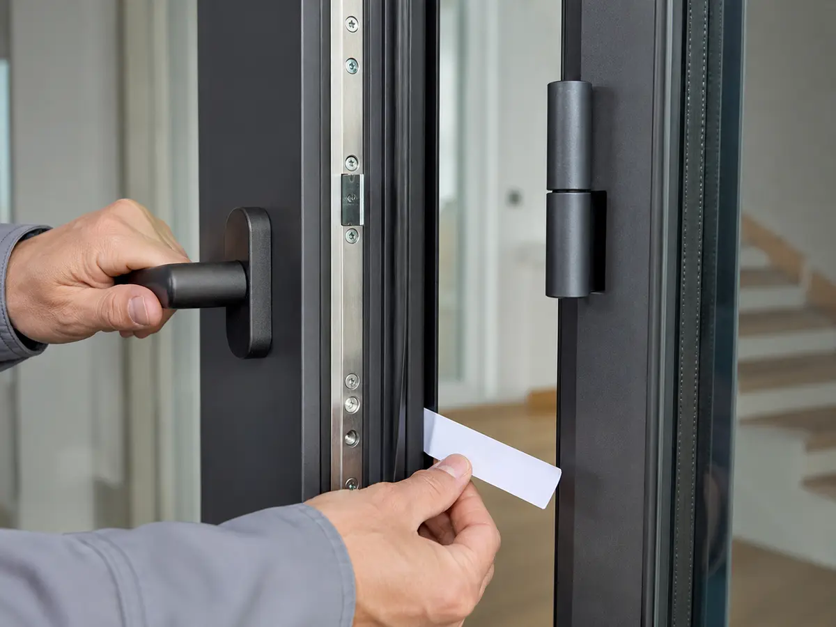 Kiểm tra khóa và gioăng cửa nhôm kính trước bàn giao