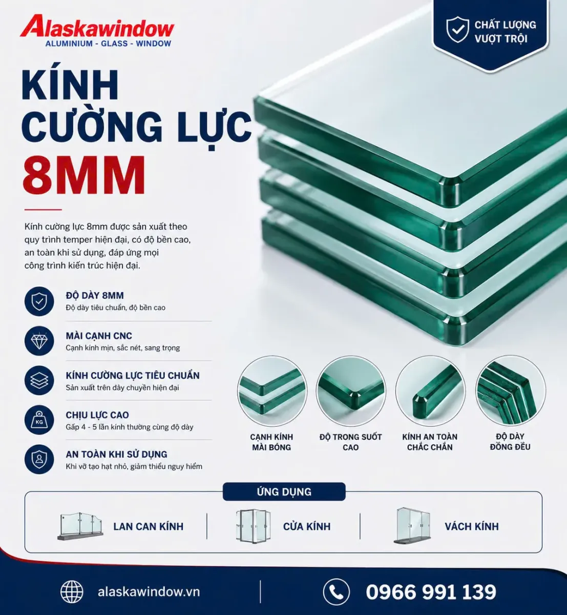 Kính cường lực 8mm