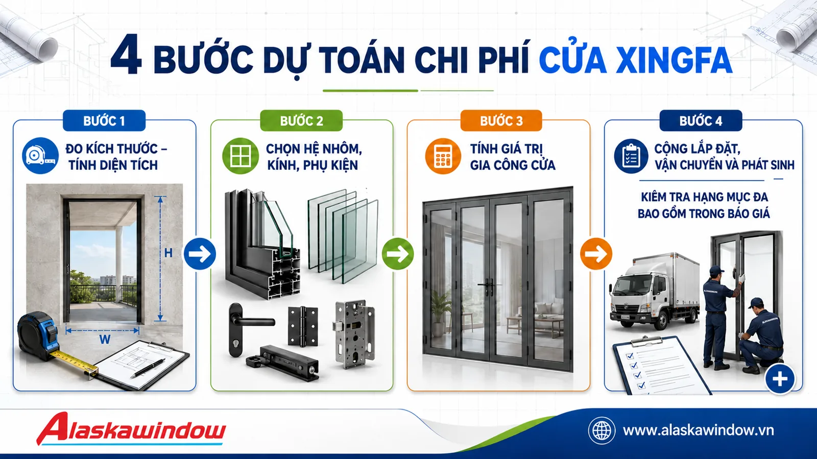 Hướng dẫn dự toán chi phí làm cửa nhôm Xingfa Thủ Đức