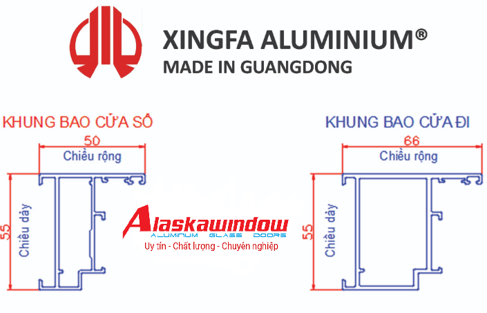Đo ba vị trí chiều rộng và chiều cao cửa nhôm