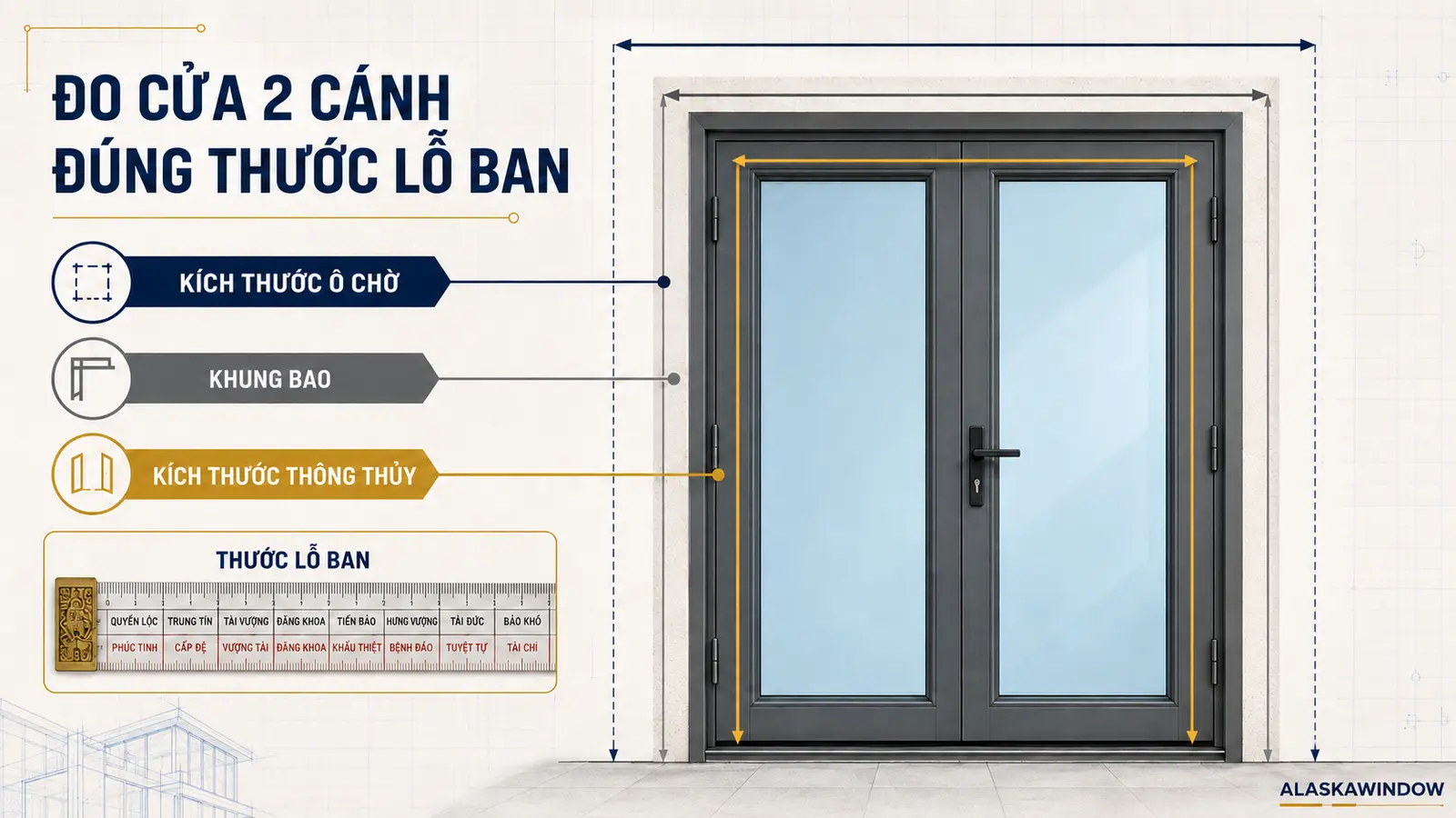 Bảng kích thước cửa nhôm Xingfa 2 cánh đều và lệch