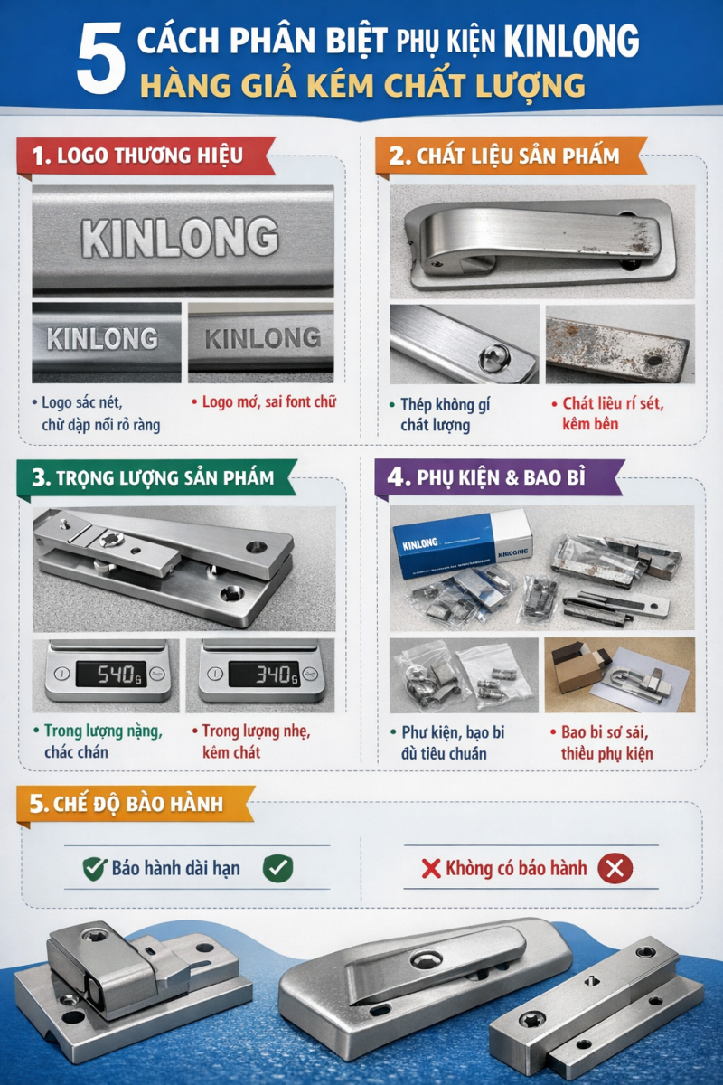 5 CÁCH PHÂN BIỆT PHỤ KIỆN KINLONG HÀNG GIẢ KÉM CHẤT LƯỢNG