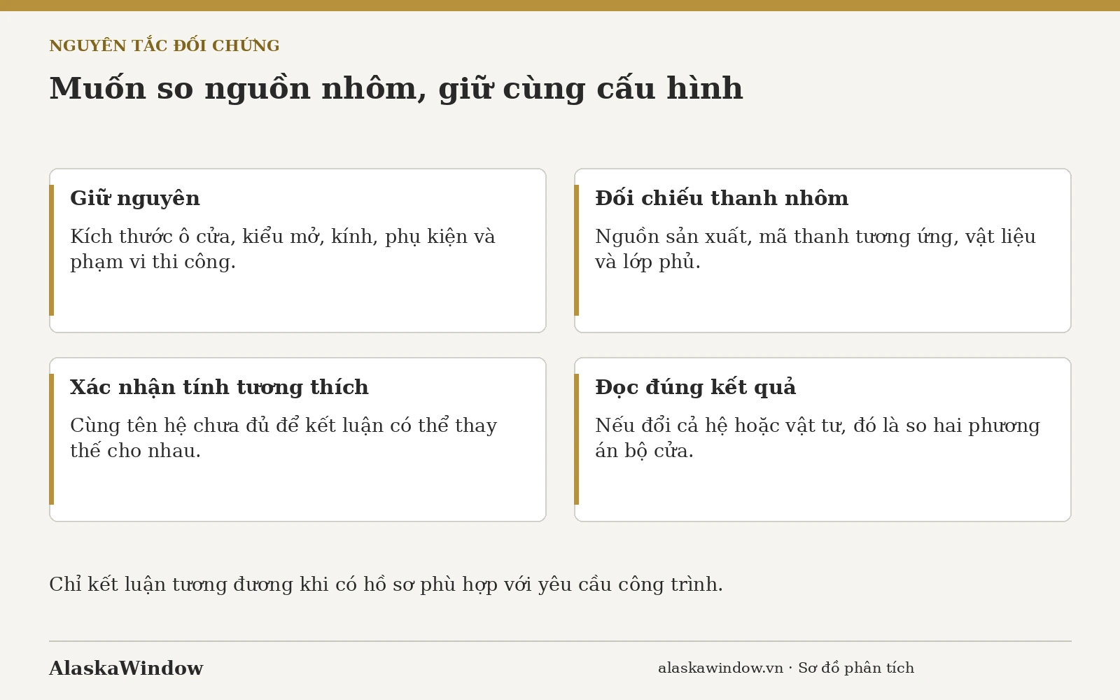 Muốn so nguồn nhôm, giữ cùng cấu hình Muốn so nguồn nhôm, giữ cùng cấu hình